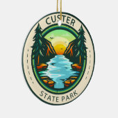 Custer State Park South Dakota Badge Keramisch Ornament (Rechts)