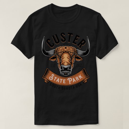 Custer State Park South Dakota Buffalo Wandelroute T-shirt (Design voorkant)