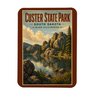 Custer State Park South Dakota Illustratie Reizen Magneet