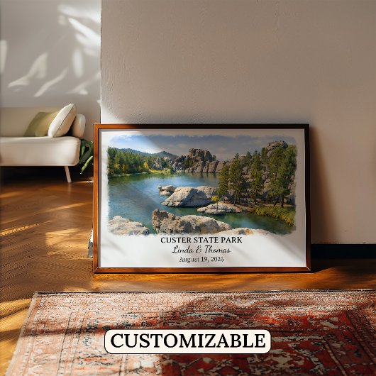 Custer State Park South Dakota Poster, Aquarel Poster