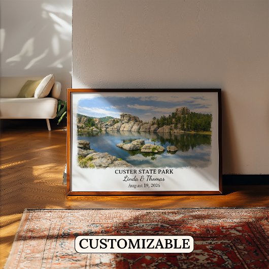 Custer State Park South Dakota Poster, Aquarel Poster