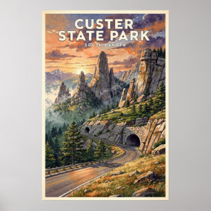 Custer State Park South Dakota Reisposter uit het Poster