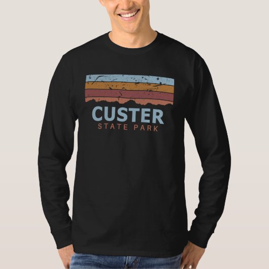 Custer State Park South Dakota Retro Cool T-shirt (Voorkant)