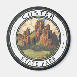 Custer State Park South Dakota Travel Art Vintage Magneet