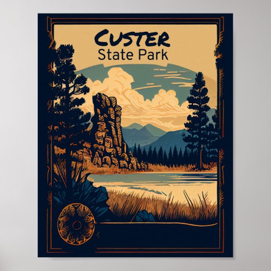 Custer State Park Vintage Poster (Voorkant)
