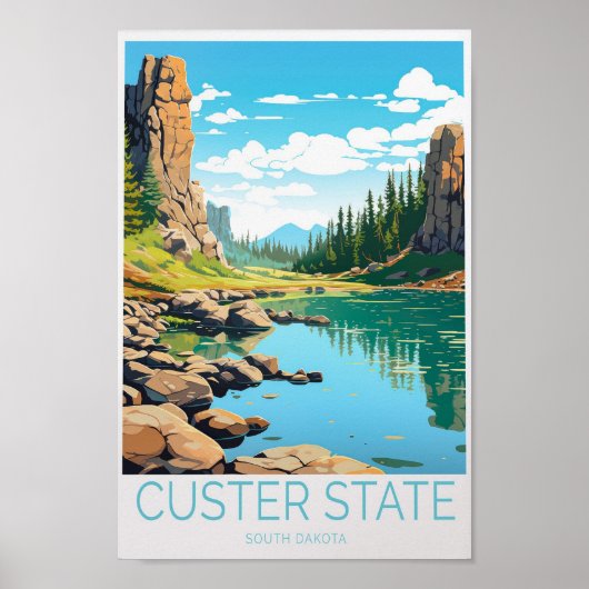 Custer State South Dakota Aangepaste reizen Poster (Voorkant)