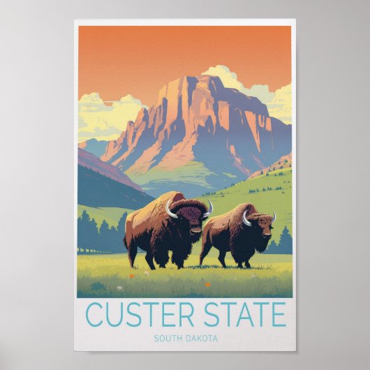 Custer State South Dakota Reizen Poster (Voorkant)
