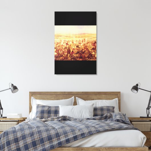 Custer's last Fight', Onbekend_Art van Amerika Canvas Afdruk (Insitu (Slaapkamer))