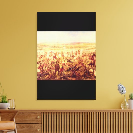 Custer's last Fight', Onbekend_Art van Amerika Canvas Afdruk (Insitu (Woonkamer))