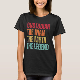 Custodian Art voor mannen Janitor School Custodian T-shirt