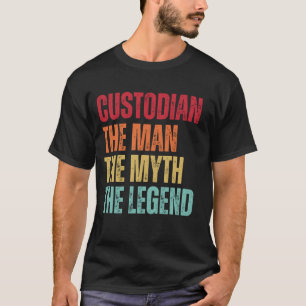Custodian Art voor mannen Janitor School Custodian T-shirt