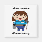 Custodian conciërge vrouw grappig magneet (Voorkant)