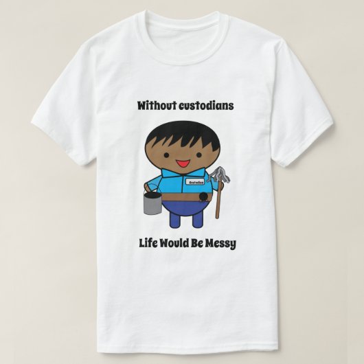 Custodian Janitor Black Funny Personalize T-shirt (Design voorkant)