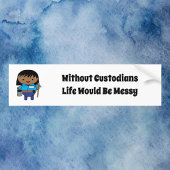 Custodian Janitor Black Vrouw Kawaii Bumpersticker