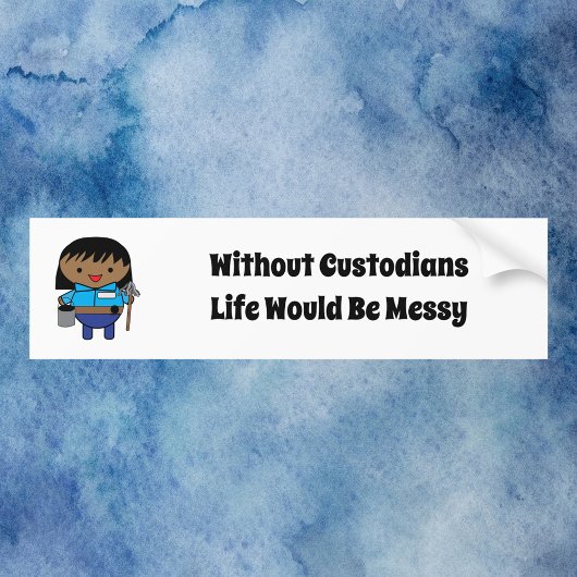 Custodian Janitor Black Vrouw Kawaii Bumpersticker