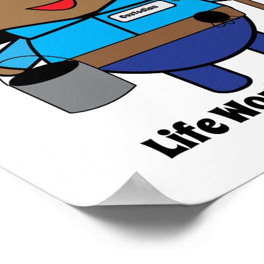 Custodian Janitor Funny Black Vrouw Poster (Hoek)