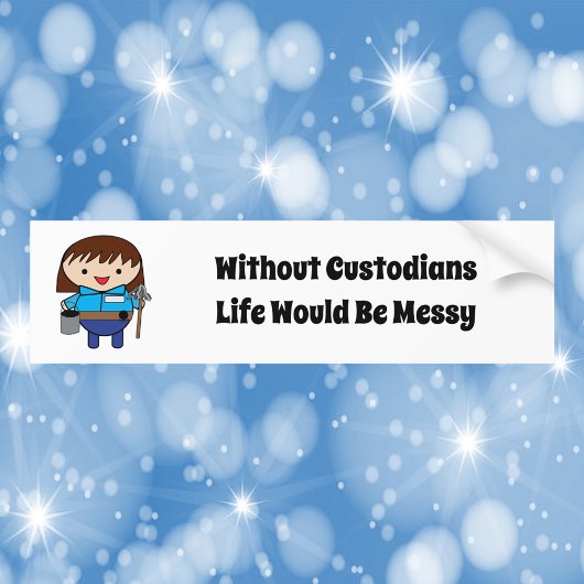 Custodian Janitor Vrouw Funny Bumpersticker