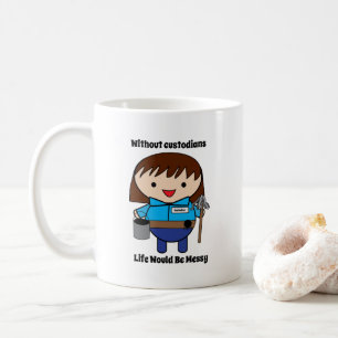 Custodian Janitor Vrouw Funny Personalize Koffiemok