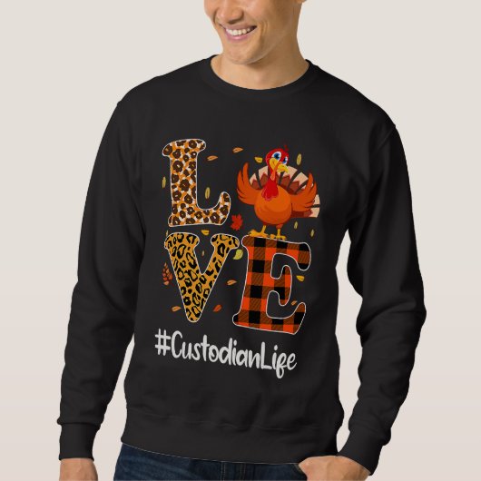 Custodian Life Love Thanksgiving Leopard Turkey Au Trui (Voorkant)