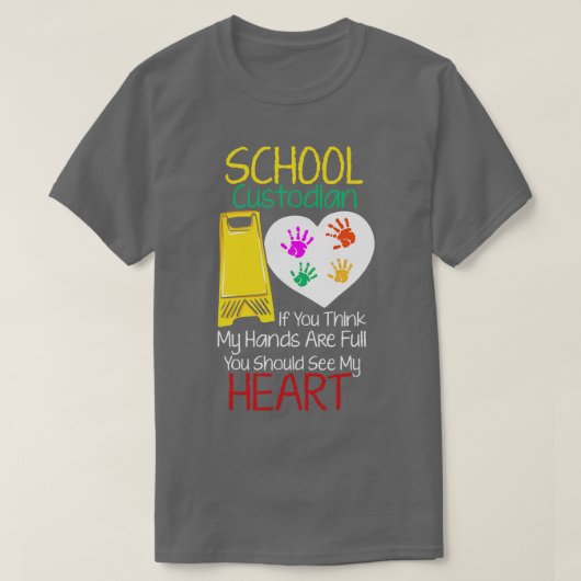 Custodian School Bewaker Grappige Household T-shirt (Design voorkant)