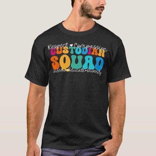 Custodian Squad Appreciation Week Terug naar schoo T-shirt (Voorkant)