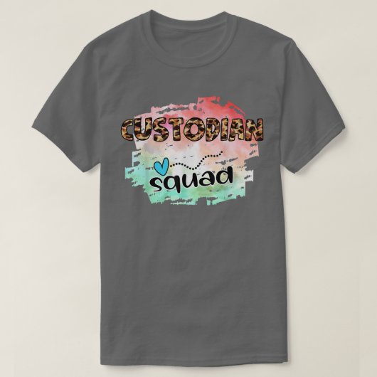 Custodian Squad School Cleaning Personeel bewaarde T-shirt (Design voorkant)