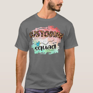 Custodian Squad School Cleaning Personeel bewaarde T-shirt
