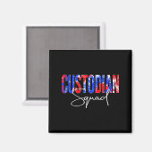 Custodian Squad Tie Dye Back To School Women Appre Magneet (Voorkant / Achterkant)