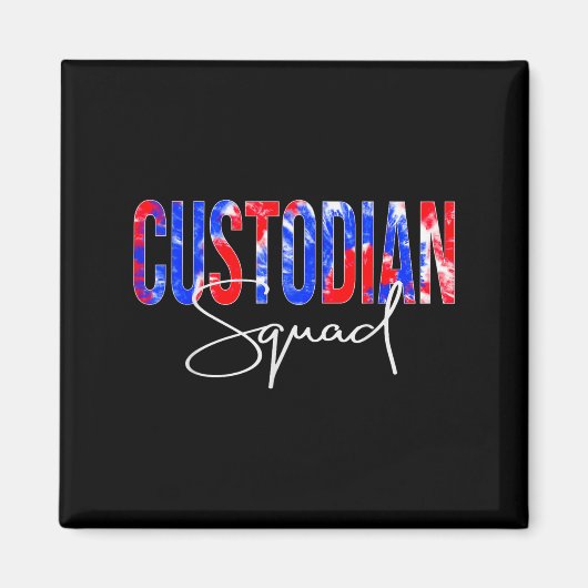 Custodian Squad Tie Dye Back To School Women Appre Magneet (Voorkant)