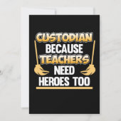 Custodian Teacher Hero School Caretaker Janitor Gr Bedankkaart (Voorkant)
