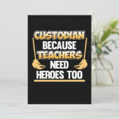 Custodian Teacher Hero School Caretaker Janitor Gr Bedankkaart (Staand voorkant)