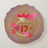 Custom17th Bruiloft Jubileum Carneool Meubels Rond Kussen (Achterkant)