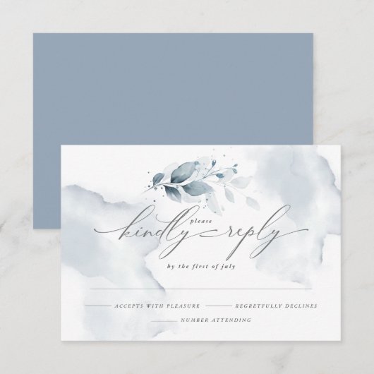 Custom2 Shelby RSVP Waterverf Foliage Dusty Blue (Voorkant / Achterkant)