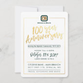 CUSTOM 100 jaar JUBILEUM PARTY - Citizens Bank Kaart (Voorkant)