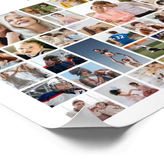 Custom 100 Photo Collage Birthday Anniversary Gift Poster (Hoek)