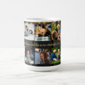 Custom 10 fotocollage jouw tekst familie rustiek koffiemok (Center)