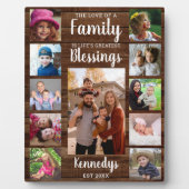 Custom 11 Photo Collage Family Quote Dark Wood Fotoplaat (Voorkant)