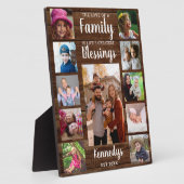 Custom 11 Photo Collage Family Quote Dark Wood Fotoplaat (Zijkant)
