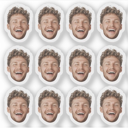 Custom 12 Face Sticker – Funny Personalized Photo (Voorkant)