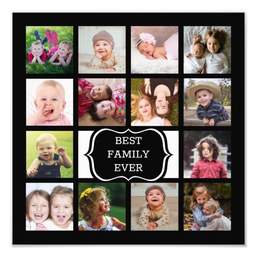 Custom 14 Afbeelding Collage Beste Familie Ooit Zw Foto Afdruk (Voorkant)
