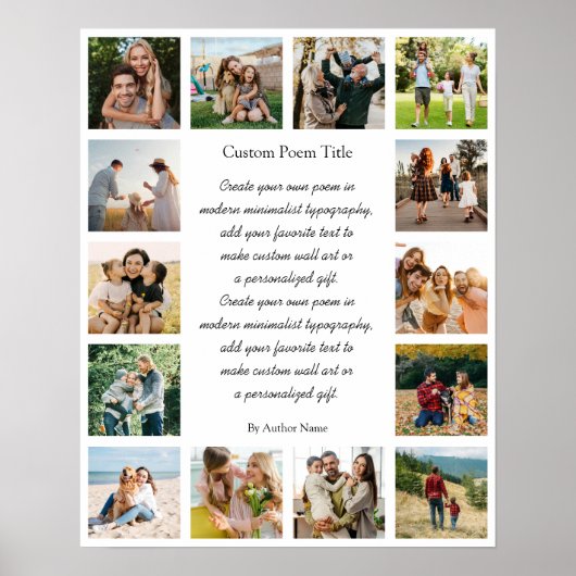 Custom 14 Photo Collage Poem Poster (Voorkant)