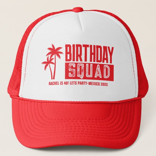 Custom 15e 20e 30e 4e 50e 60 Verjaardag Squad Trucker Pet (Voorkant)