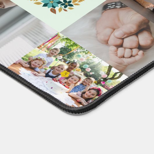 Custom 16 Fotocollage Gepersonaliseerde bureaumat (Hoek)