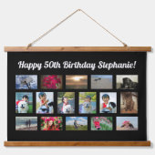 Custom 16 Fotocollage Verjaardagsfeest Hangend Wandkleed (Voorkant)