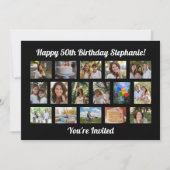 Custom 16 Fotocollage Verjaardagsfeest Kaart (Voorkant)