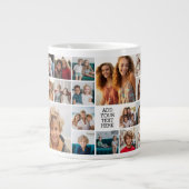 Custom 17 Fotocollage - Zwart - witte tekst Grote Koffiekop (Voorkant)