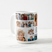 Custom 17 Fotocollage - Zwart - witte tekst Koffiemok (Voorkant links)