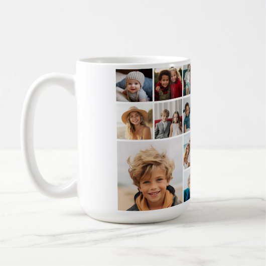 Custom 17 Fotocollage - Zwart - witte tekst Koffiemok (Links)