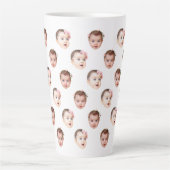 Custom 17 oz Funny Baby Kids Family Face 2 Photos Latte Mok (Voorkant)