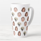 Custom 17 oz Funny Baby Kids Family Face 3 Photos Latte Mok (Rechterhoek)